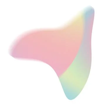 Abstract trendy grainy gradient aura shape. Neon unicorn blob isolated on white Stock Illustration
