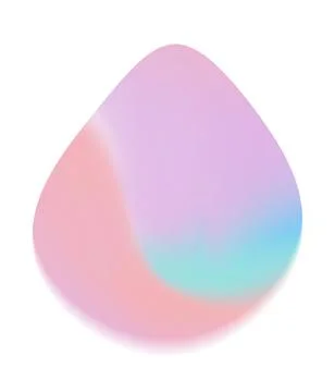 Abstract trendy grainy gradient drop shape. Neon unicorn blob isolated on white Stock Illustration
