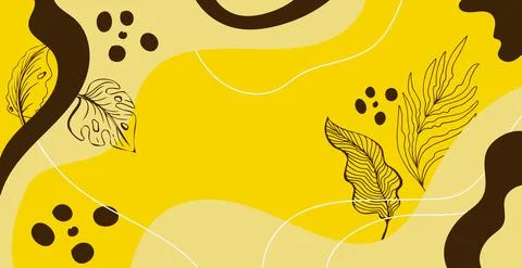 Abstract trendy rectangular background with floral and geometric elements. We Illustrazione stock