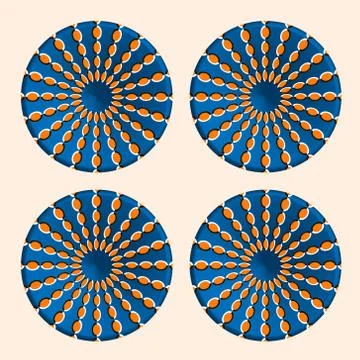 Abstract trendy round optical illusion, motion simulation Stock Illustration