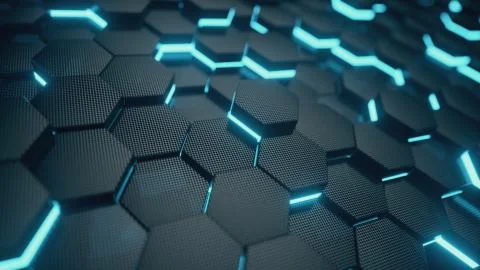 Abstract trendy sci-fi technology background with hexagonal pattern. Futurist 스톡 일러스트