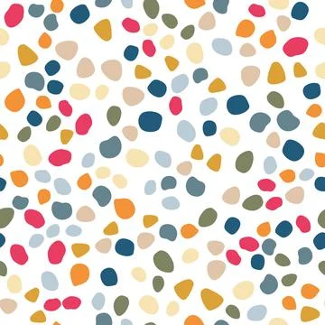 Abstract trendy seamless patterns set with hand drawn colorful shapes Stock Illustration