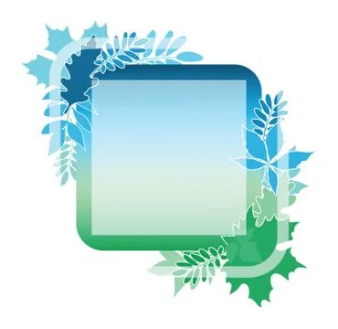 Abstract trendy template with gradient backgrounds and autumn leaves. Stock Illustration