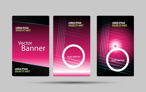 Abstract trendy vector banner vertical set Stock Illustration