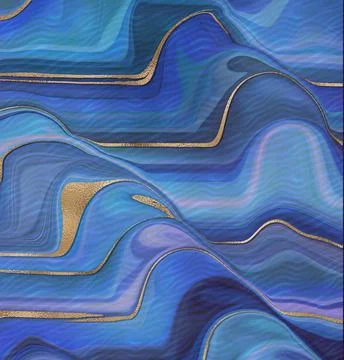 Abstract trendy wave blue background Stock Illustration