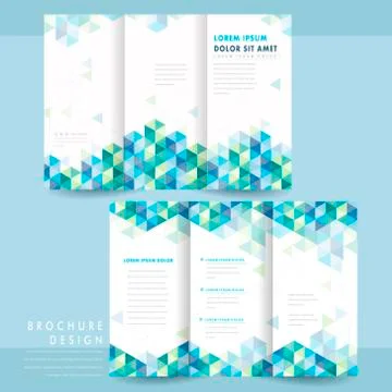 Abstract tri-fold template design Stock Illustration