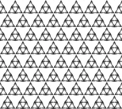 Abstract triagle geometric Seamless pattern . Repeating geometric Black and w Illustrazione stock