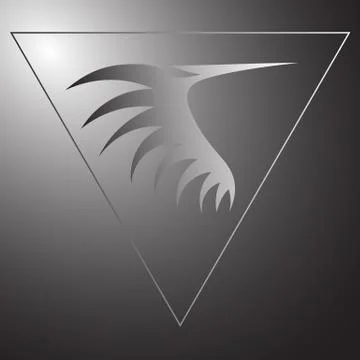 Abstract triangle and stylized bird flight logo Stock Illustration