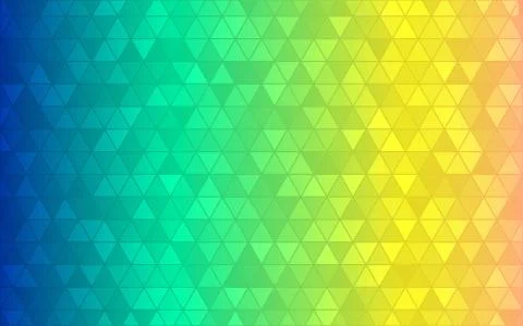 Abstract triangle background. Blue green yellow gradient. Bright color geometric Stock Illustration