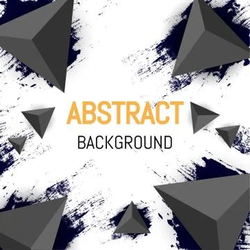 Abstract triangle background design, 3d flyer design and black background Stock Illustration