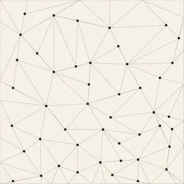 Abstract triangle background, dots connected with dashed lines, Vector イラスト素材