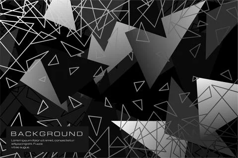 Abstract triangle background. Modern greyscale technology background. Stock Illustration