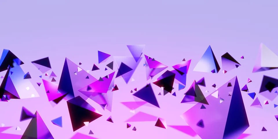 Abstract triangle background technology scene concept 3D illustration Stock Illustration