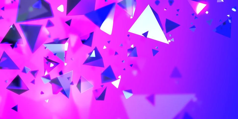 Abstract triangle background technology scene concept 3D illustration Stock Illustration