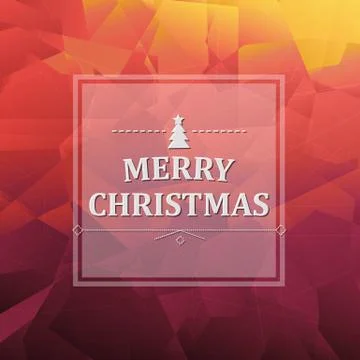 Abstract triangle background with xmas banner Stock Illustration