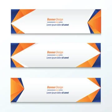 Abstract Triangle Banner  orange and blue Stock Illustration