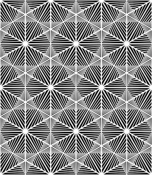 Abstract Triangle Bases Black and White Seamless Pattern, Vector Stock Illustration