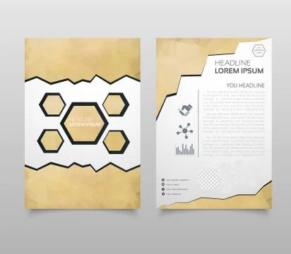 Abstract Triangle Brochure Flyer design in A4 size. Brochure template layout, Stock Illustration
