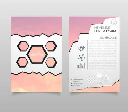 Abstract Triangle Brochure Flyer design in A4 size. Brochure template layout, Stock Illustration