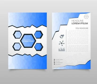 Abstract Triangle Brochure Flyer design in A4 size. Brochure template layout, Stock Illustration