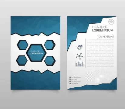 Abstract Triangle Brochure Flyer design in A4 size. Brochure template layout, Stock Illustration