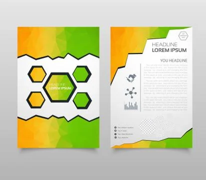 Abstract Triangle Brochure Flyer design in A4 size. Brochure template layout, Stock Illustration