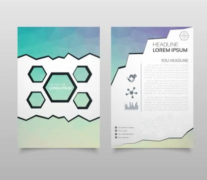 Abstract Triangle Brochure Flyer design in A4 size. Brochure template layout, Stock Illustration