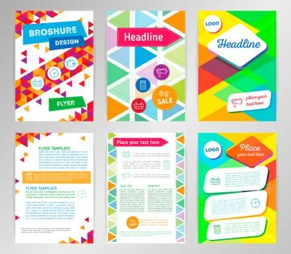 Abstract Triangle Brochure Flyer design vector template in A4 size Stock Illustration