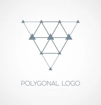 Abstract triangle connection concept icon logo Stock Illustration