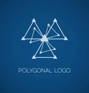 Abstract triangle connection concept icon logo Stock Illustration