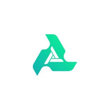 Abstract triangle cycle logo twisted green vector design Illustrazione stock