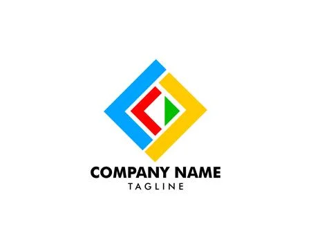 Abstract triangle design logo vector template Stock Illustration