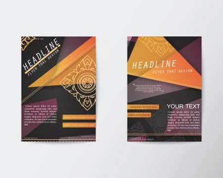 Abstract Triangle design Thai style Brochure Flyer in A4 size Stock-Illustration