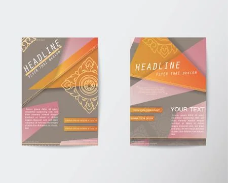 Abstract Triangle design Thai style Brochure Flyer in A4 size Stock Illustration