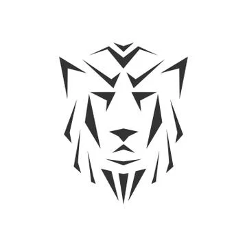 Abstract triangle drawing wolf head vector illustration isolated on white bac Stock Illustration