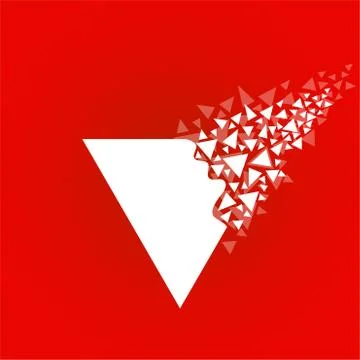 Abstract triangle with explosion on small splinters, geometric shape Stock Illustration