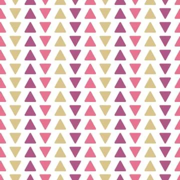 Abstract Triangle Geometric Seamless Pattern Vector on Isolated White Background Stock Illustration
