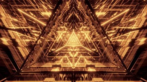 Abstract triangle glass design artwork with brick texture and glowing wireframe Stock Illustration