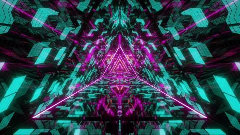 Abstract triangle glass design artwork with brick texture and glowing wireframe Stock Illustration