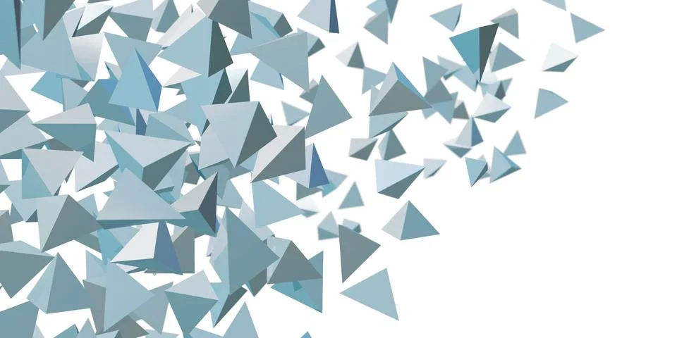 Abstract triangle Glossy geometric background 3d illustration Stock Illustration