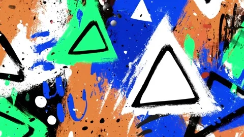Abstract Triangle Graffiti Background With White Geometric Shapes Stock-Footage 315511988