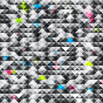 Abstract triangle grunge seamless pattern Stock Illustration
