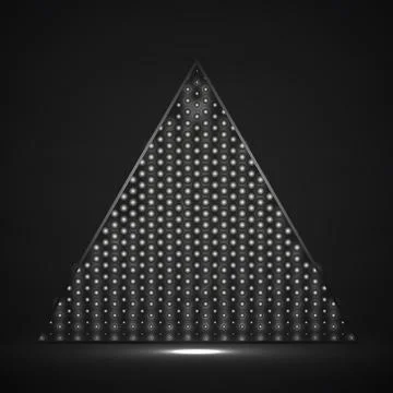 Abstract triangle with halftone dots. Geometrical logo. Vector design element Stock Illustration