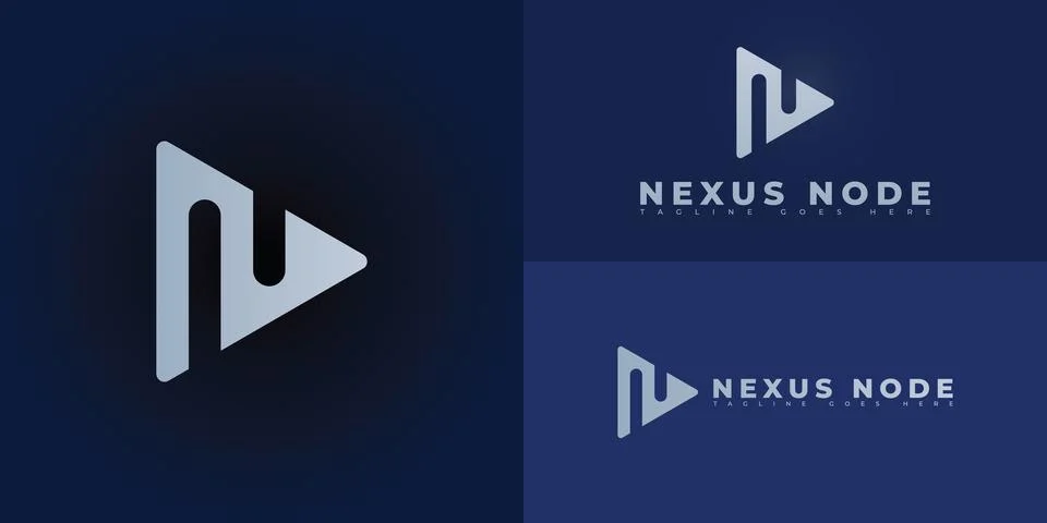 Abstract triangle initial letter N or NN in white color Stock Illustration