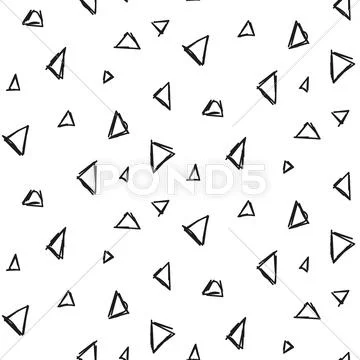 Abstract triangle ink imitation seamless pattern Ilustração Stock