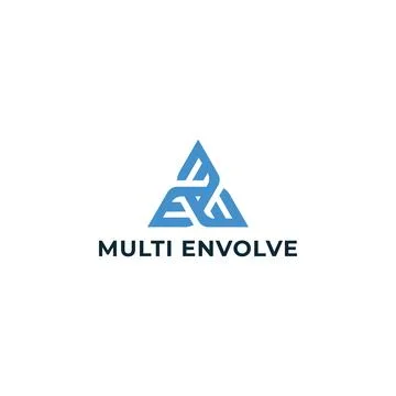 Abstract triangle letters ME or EM logo design vector template in blue color Stock Illustration