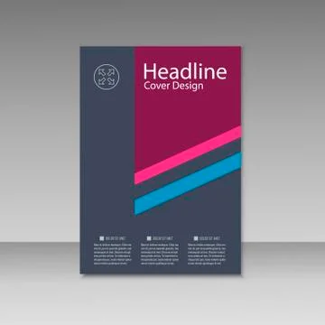 Abstract triangle line brochure cover design. A4 size template Stock Illustration