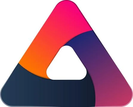 Abstract Triangle logo and play button in trendy and minimal style Illustrazione stock