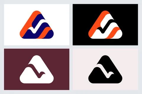 Abstract Triangle Logo Design Set Ilustração Stock