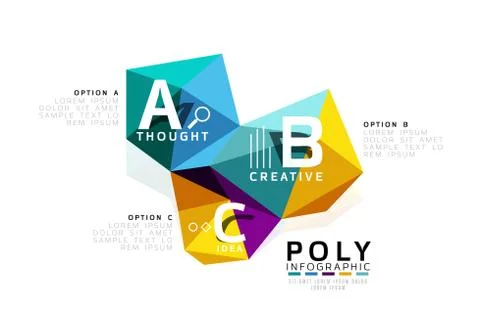 Abstract triangle low poly infographic template Stock Illustration